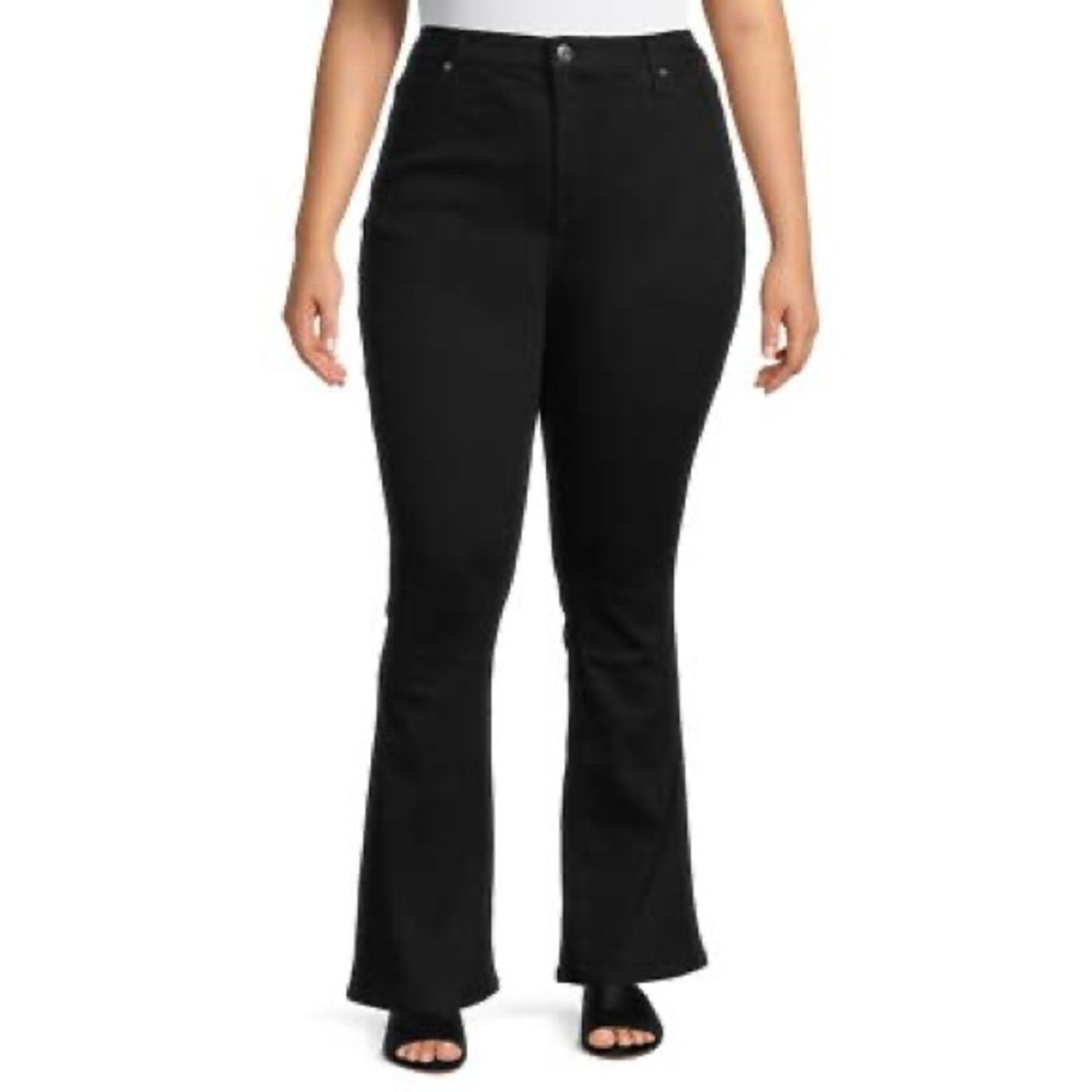 Terra & Sky Women's Plus Size 18W Bootcut Jeans Black Flare Leg Jeans Like New
